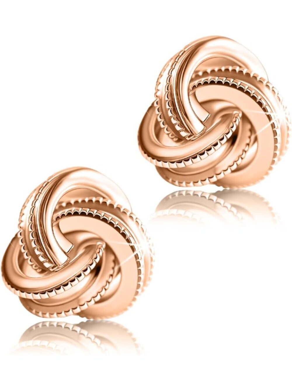 3D Love Knot Stud Earrings in 925 Sterling Silver - Elegant Gift for Her